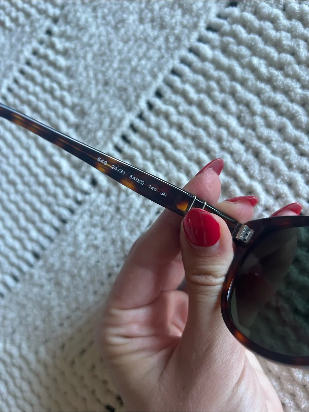Persol Tortoiseshell Sunglasses with Dark Green Lenses